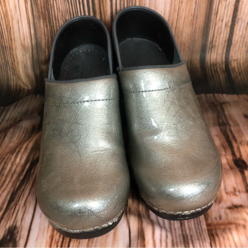 Sanita The Original Danish Clogs Marbled Iridescent Silver